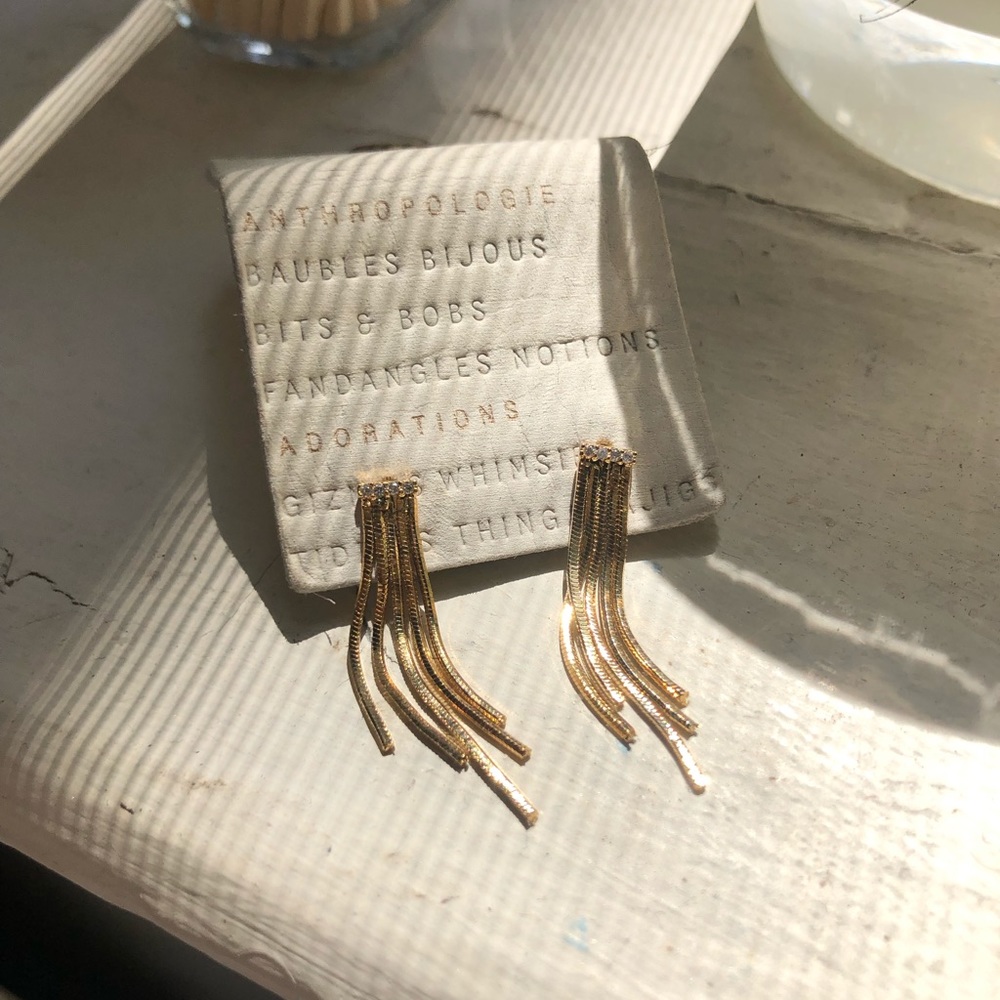 Anthropologie gold earrings NWT